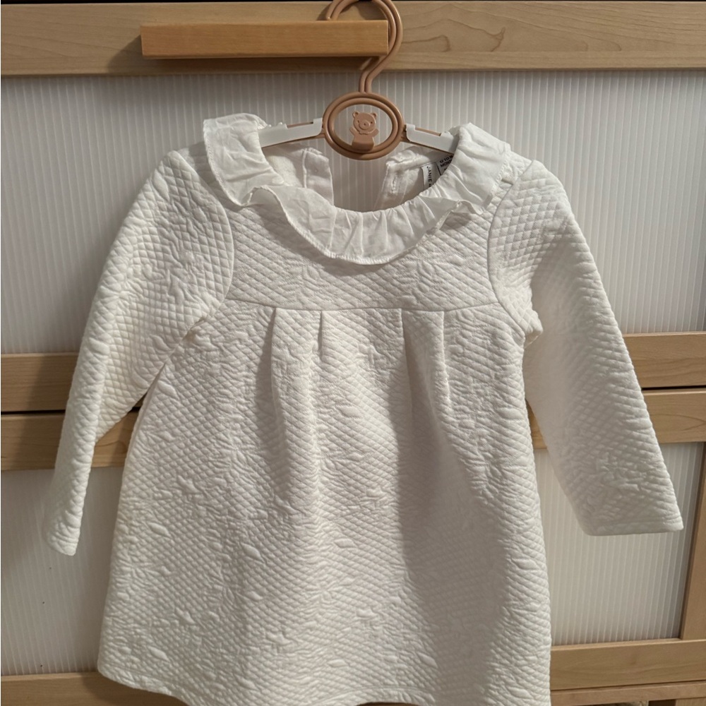 Janie and Jack White Quilted Baby Dress